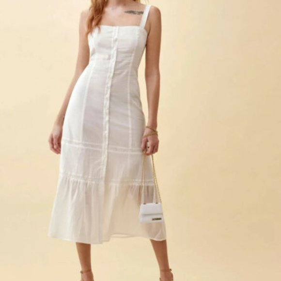Reformation 'Dianne' White Midi Dress - Picture 1 of 3